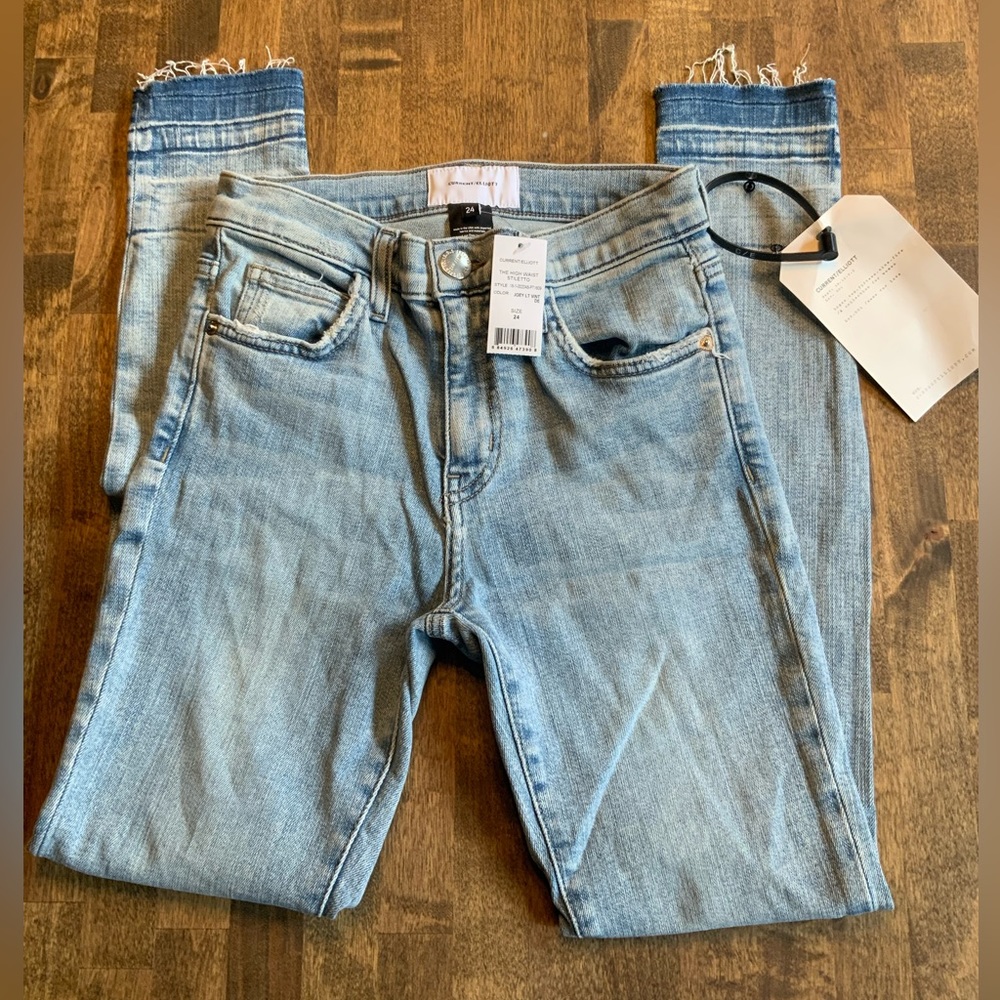 BNWT Current Elliot The High Waist Stiletto Jeans Size 24